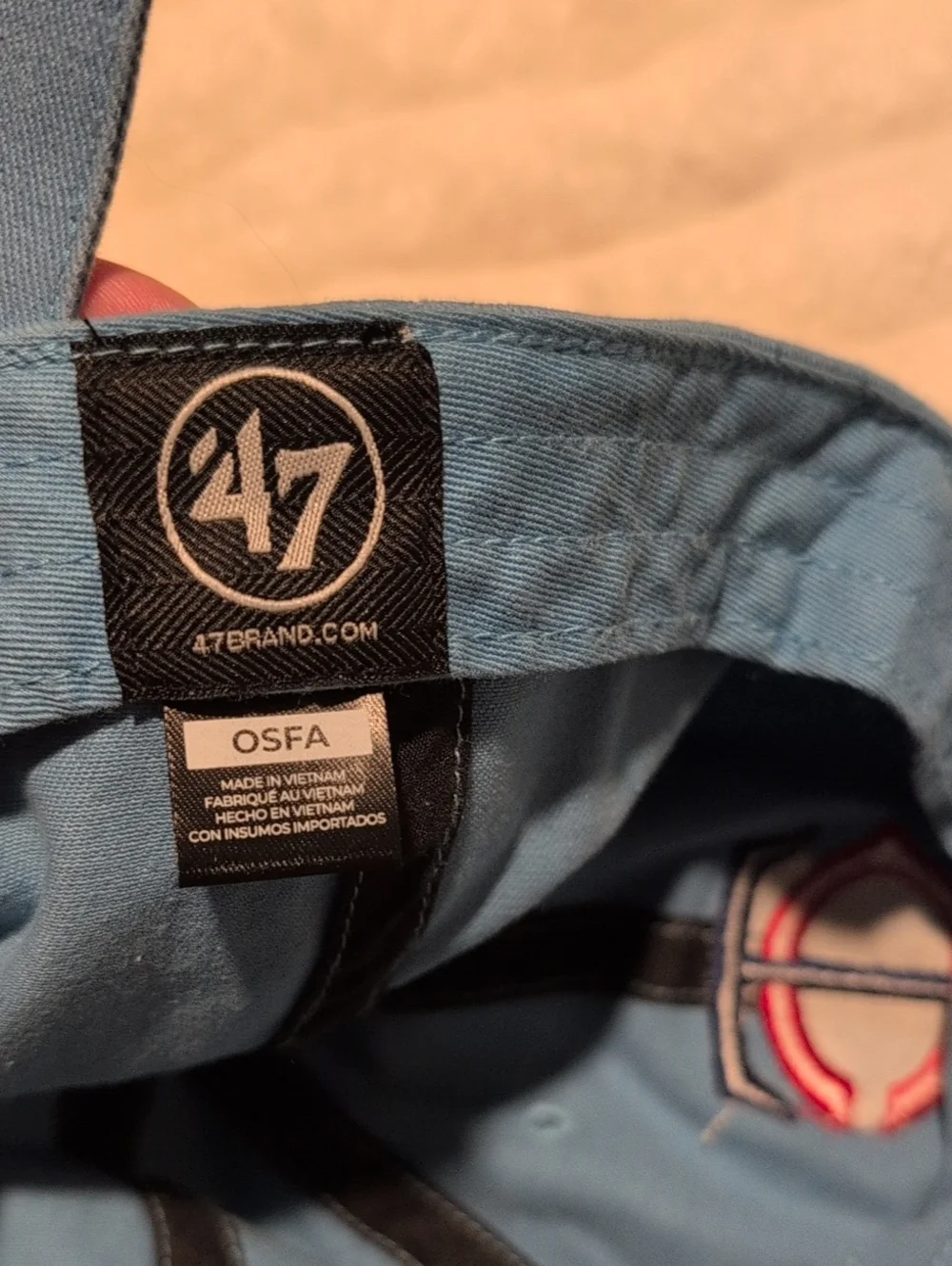 47 Brand Light Blue Cap with Red & Navy Accent